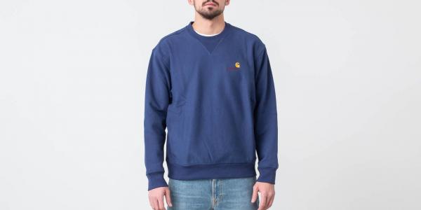 Carhartt WIP American Script Sweat Metro Blue