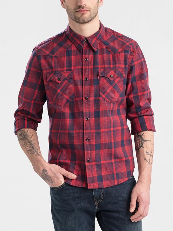Košile LEVI\'S Barstow Western Nighthawk Chinese Red P Červená