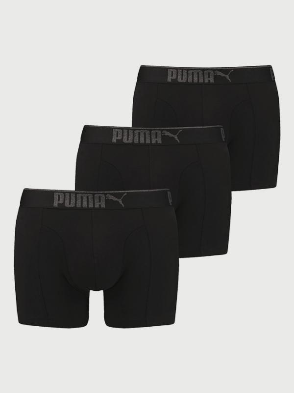 Boxerky Puma Lifestyle Sueded Cotton Boxer 3 Pack Box Černá
