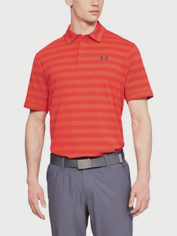 Tričko Under Armour Cc Scramble Stripe Polo Červená