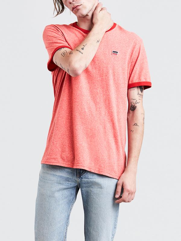 Tričko LEVI'S SS Bernal Ringer Tee Sunset Red Růžová