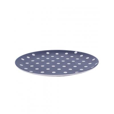 MISS ETOILE PLATE BAMBOO MELAMINE BLACK WHITE DOTS