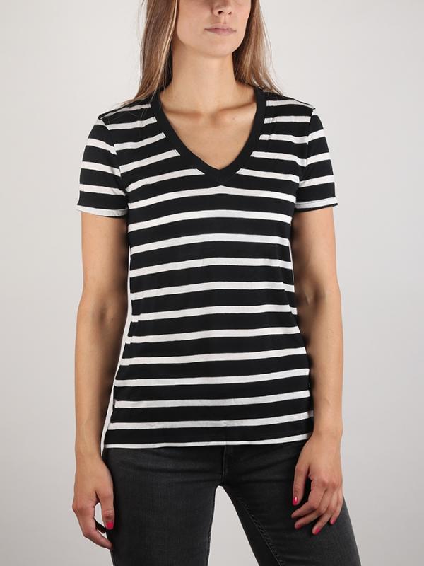 Tričko LEVI'S ESSential V Neck Dom Caviar/Cloud Dance Černá