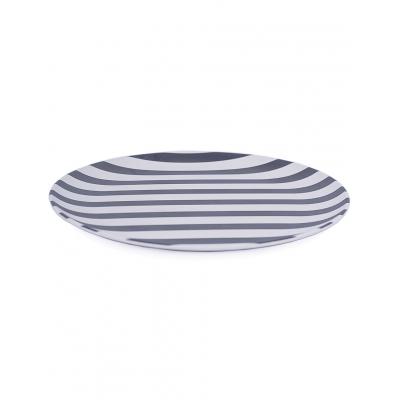 MISS ETOILE PLATE BAMBOO MELAMINE BLACK STRIPES