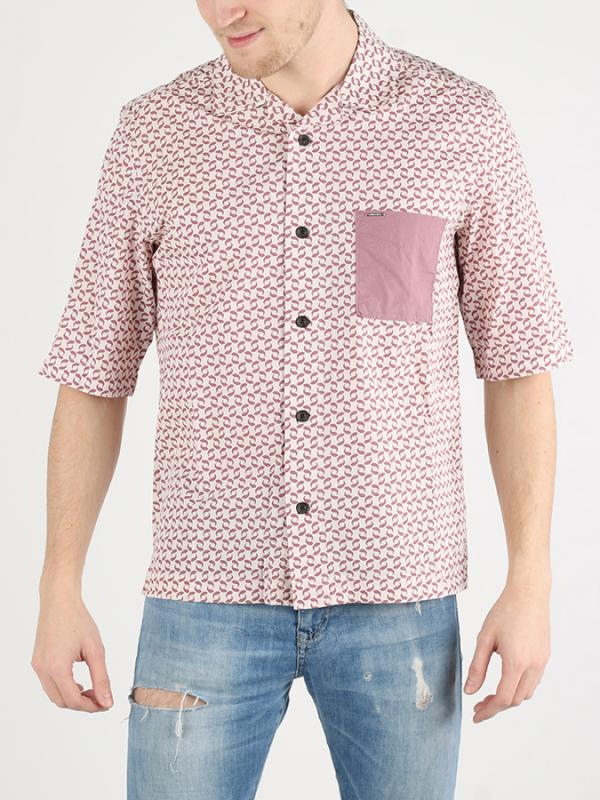 Košile Diesel S-OBITO CAMICIA Růžová
