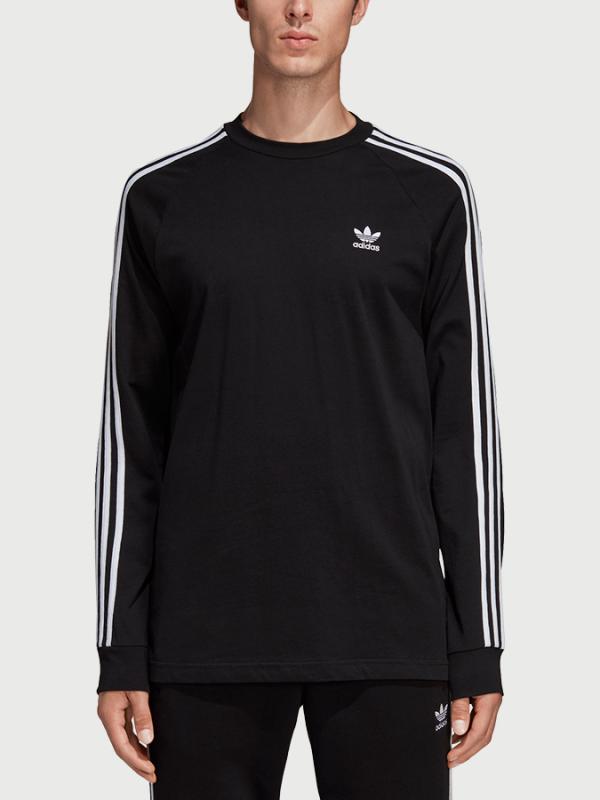 Tričko adidas Originals 3-Stripes Ls T Černá
