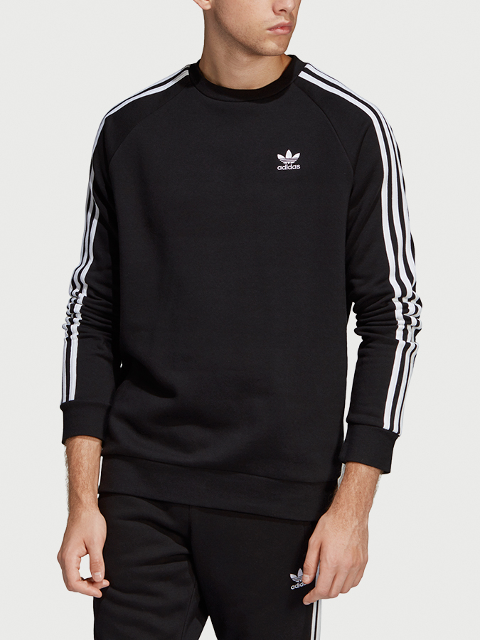 Mikina adidas Originals 3-Stripes Crew Černá Mikina adidas Originals 3-Stripes Crew Černá