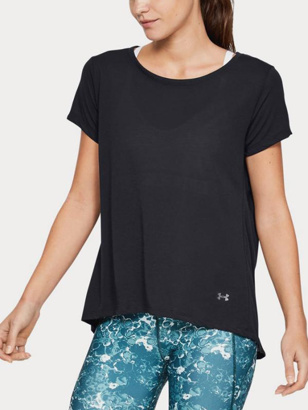 Tričko Under Armour Whisperlight Ss Foldover Černá