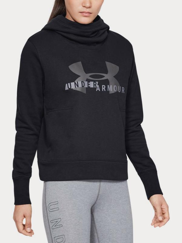 Mikina Under Armour Cotton Fleece Sportstyle Logo Hoodie Černá