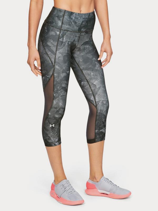 Kompresní legíny Under Armour Hg Capri Print Šedá