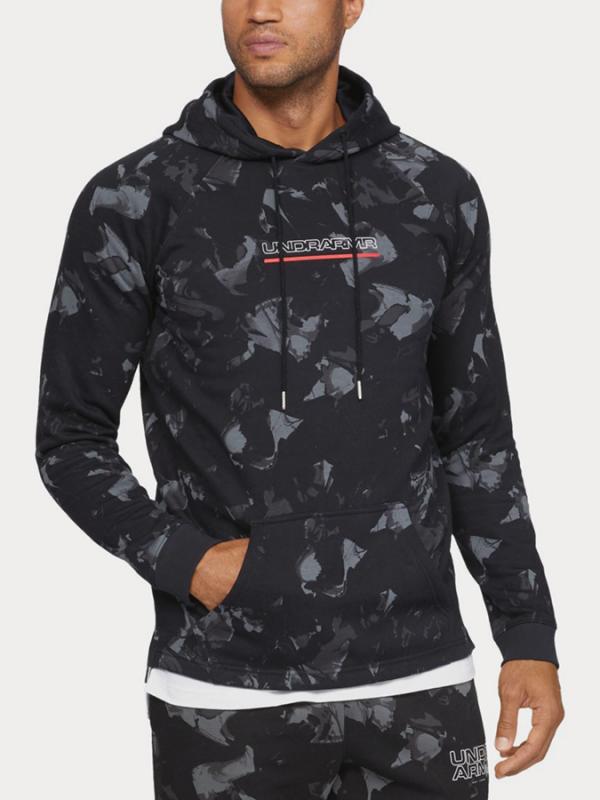 Mikina Under Armour Baseline Flc Graphic Hood Černá