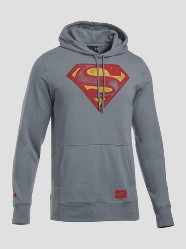 Mikina Under Armour Coldgear Retro Superman Triblend Hoody Šedá