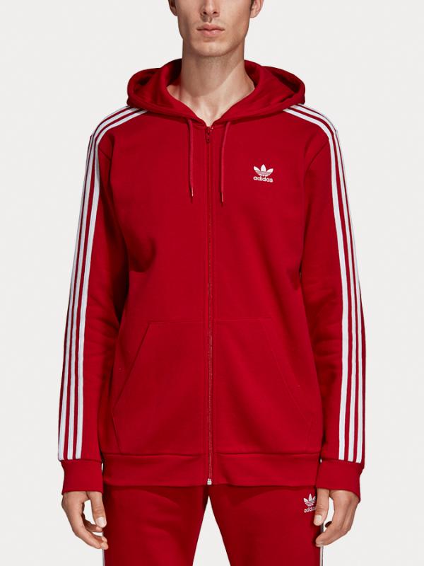 Mikina adidas Originals 3-Stripes Fz Červená
