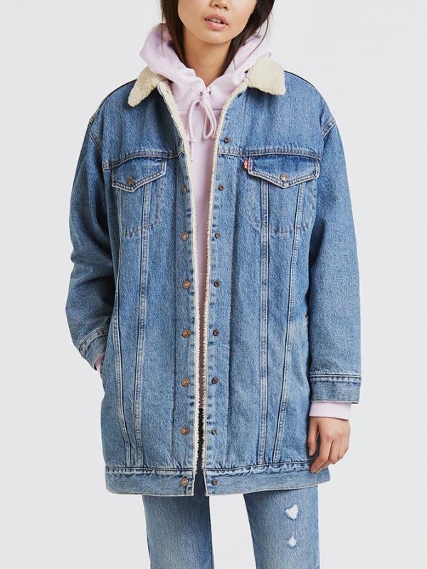 Bunda LEVI'S Lengthened Sherpa Truckr Love Shack Modrá