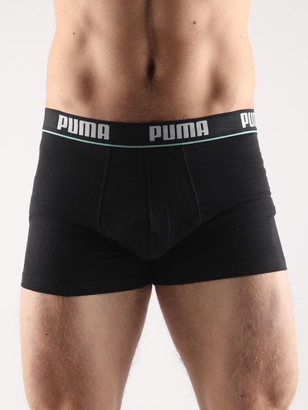 Boxerky Puma Basic Stripe Elastic Boxer 2 Pack Černá