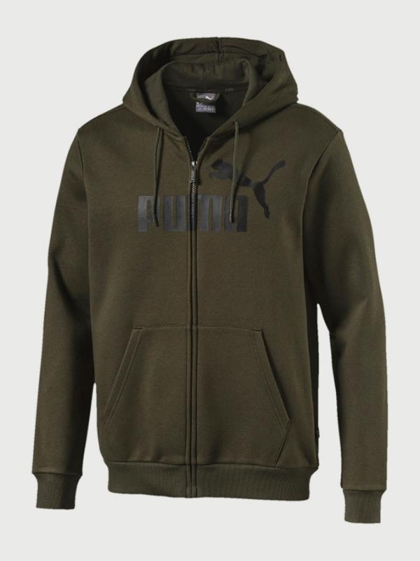 Mikina Puma Essentials Fleece Hooded Jkt Zelená