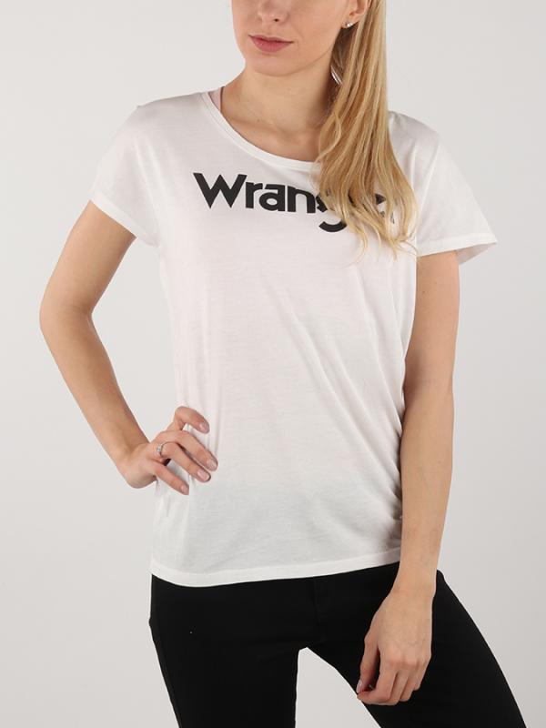 Tričko Wrangler Logo Tee Offwhite Bílá