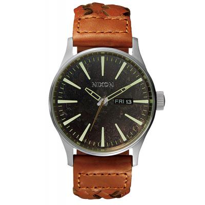 Nixon Sentry Leather darkcopper saddle woven