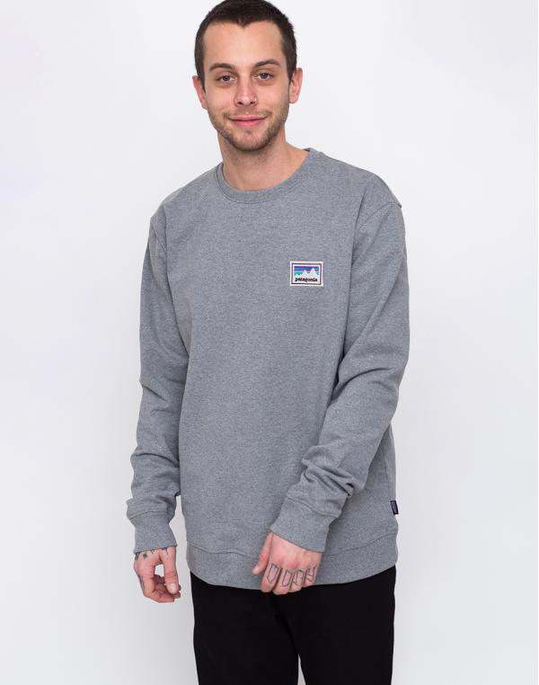 Patagonia Shop Sticker Patch Uprisal Crew Sweatshirt Gravel Heather S