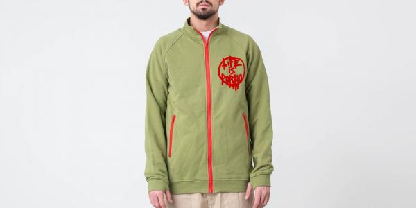 Life Is Porno Track Jacket Red Flock