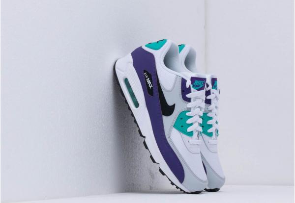 Nike Air Max 90 Essential White/ Black-Hyper Jade-Court Purple