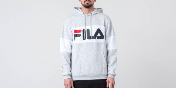FILA Night Blocked Hoodie Light Grey Melange Bros/ Bright White