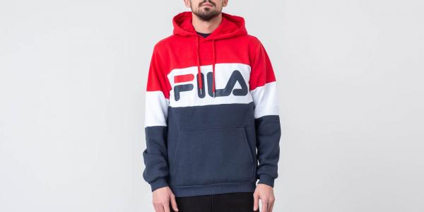 FILA Night Blocked Hoody Black Iris/ True Red/ Bright White