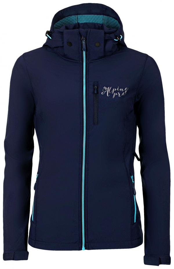 ALPINE PRO NOOTKA 5 MODRÁ / TYRKYSOVĚ MODRÁ Dámská Softshellová Bunda L