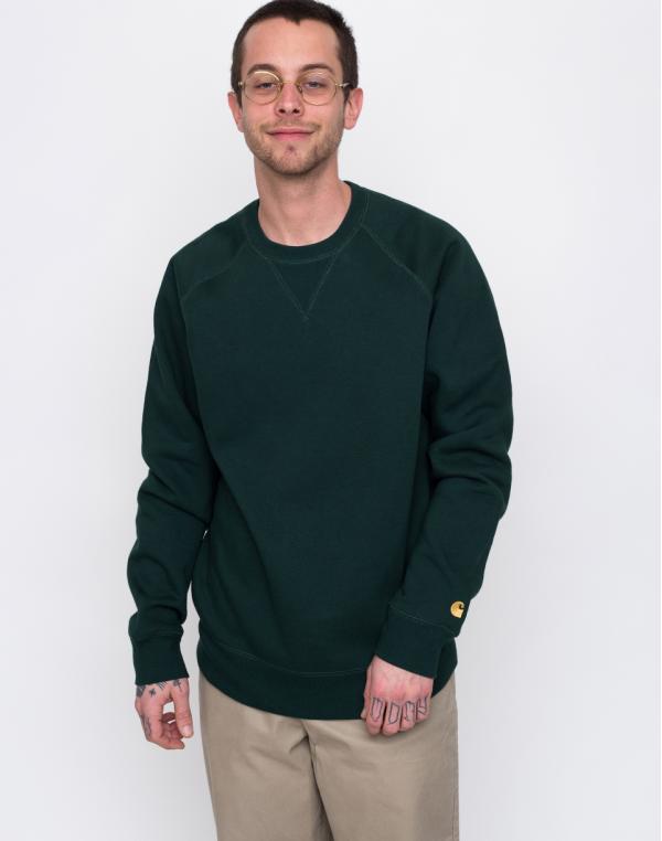 Carhartt WIP Chase Sweat Bottle Green / Gold L
