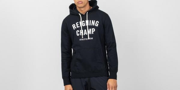 Reigning Champ Terry Gym Logo Hoodie Black/ White
