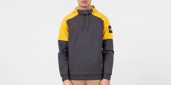 The North Face Fine Box Hoodie Asphalt Grey/ Yellow