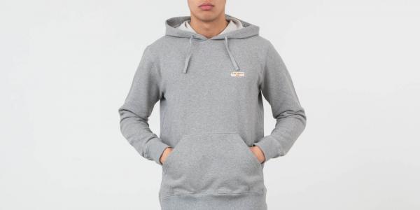 Nudie Jeans Emmet Logo Hoodie Grey Melange