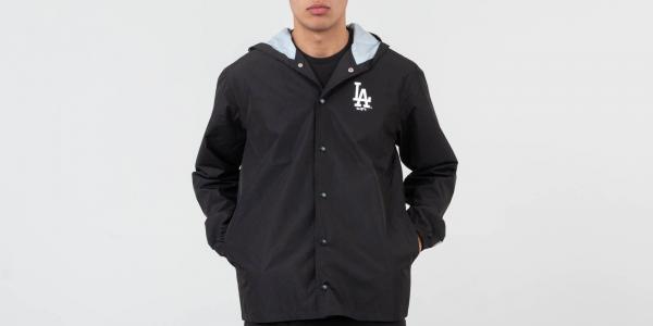 New Era MLB Hooded Coach Jacket Los Angeles Dodgers Black