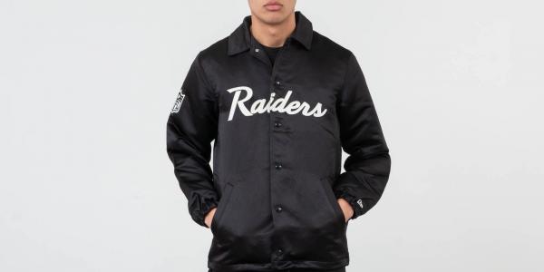 New Era NFL Satin Coach Jacket Oakland Riders Black