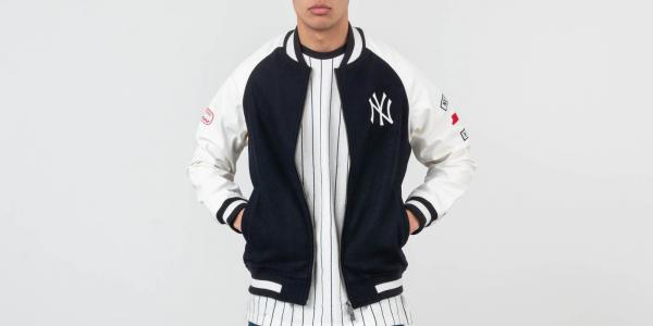 New Era MLB New York Yankees Raglan Varsity Jacket Navy/ Off White