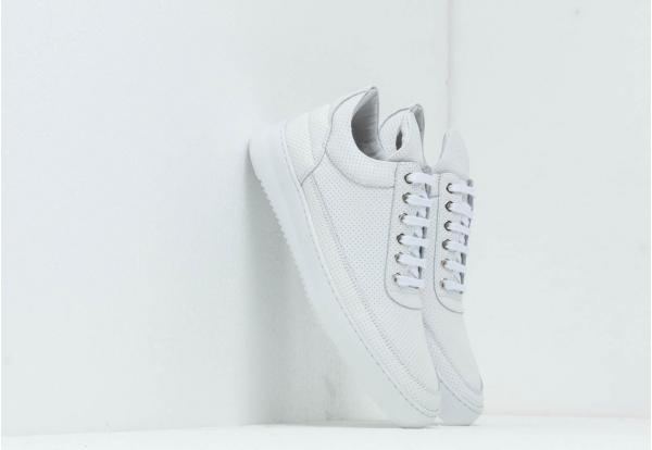 Filling Pieces Low Top Ripple Nappa Perforated All White