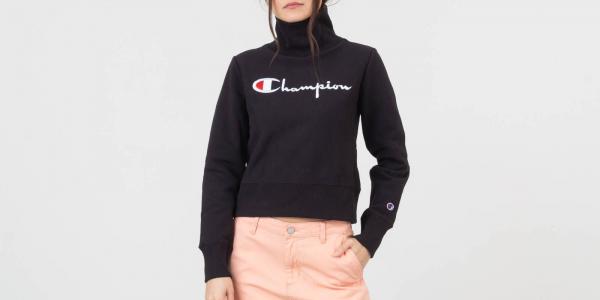 Champion Reverse Weave Logo Crewneck Black