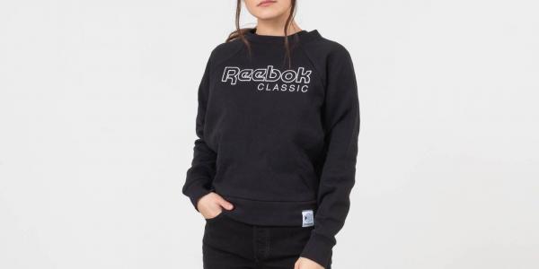 Reebok Classics Big Logo Fleece Crewneck Black/ White