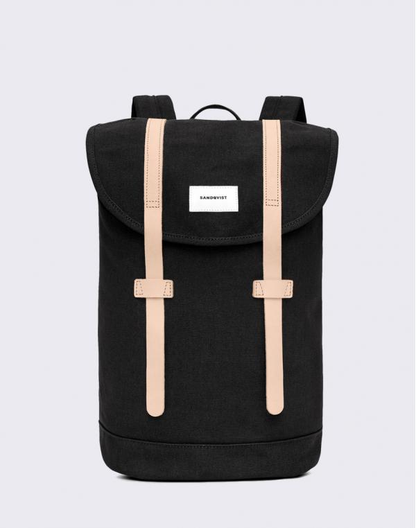 Sandqvist Stig Black with Natural Leather