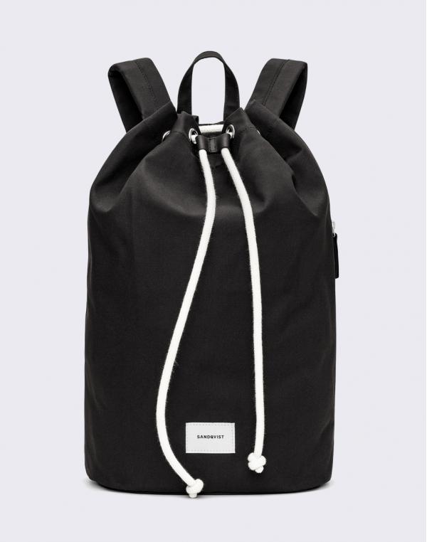 Sandqvist Evert Black with Black Leather