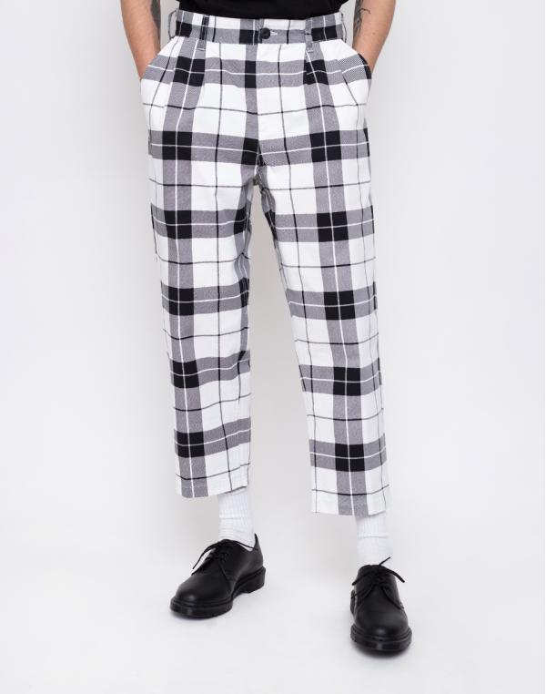 Obey Fubar Pleated Plaid Pant White Multi 34
