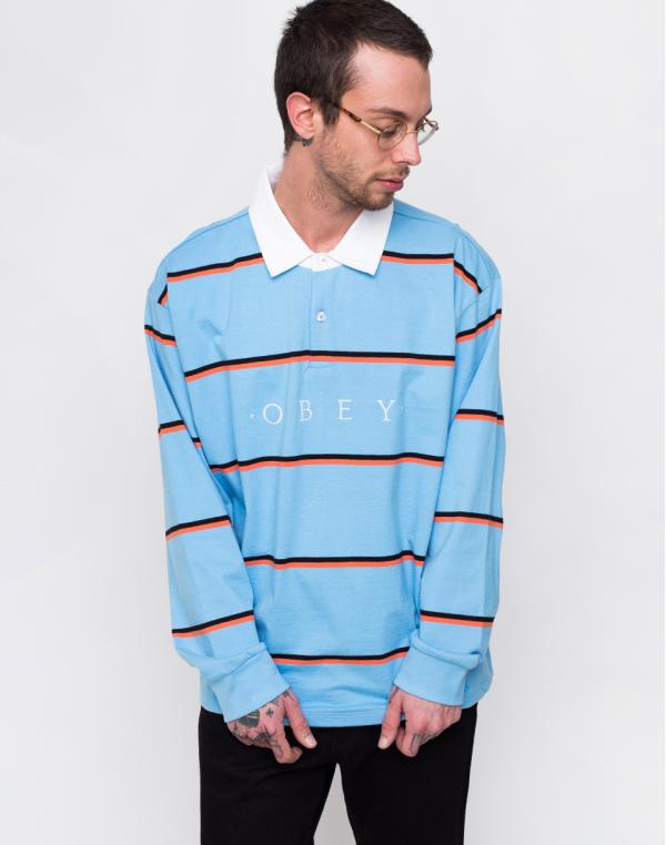 Obey Washer Classic Polo LS Light Blue Multi M