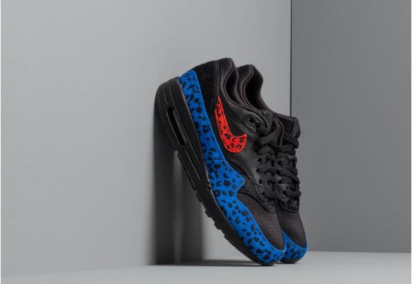 Nike W Air Max 1 Premium Black/ Habanero Red-Racer Blue