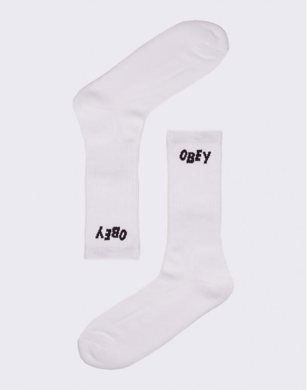Obey Jumbled Socks White