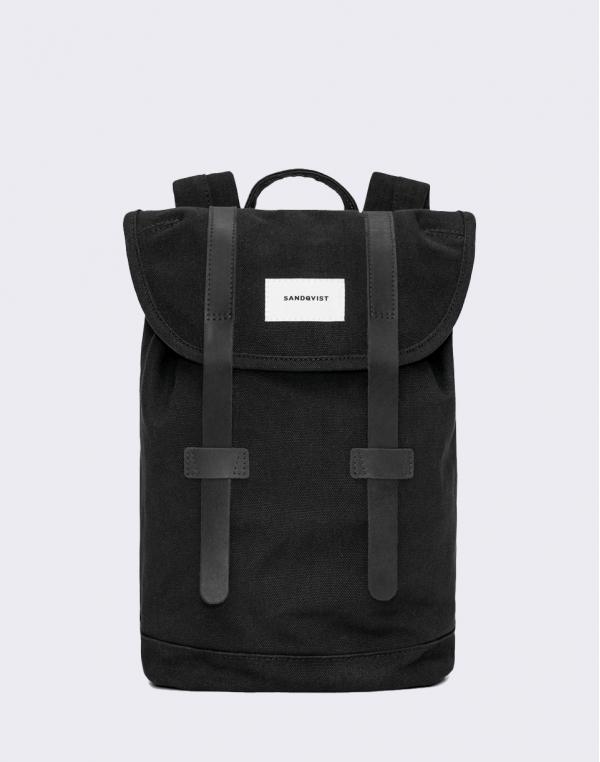 Sandqvist Stig Small Black with Black Leather