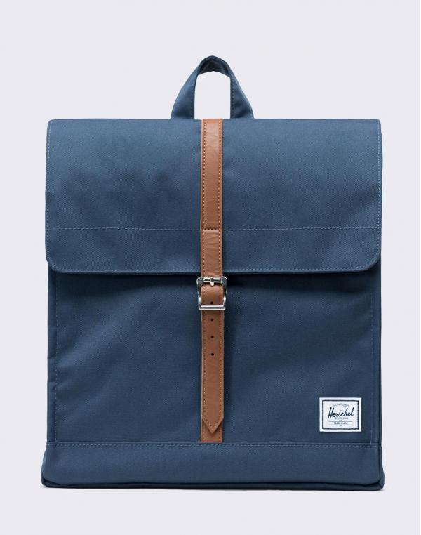 Herschel Supply City Mid-Volume Navy/ Tan Synthetic Leather