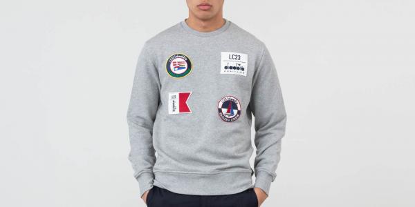 Diadora Sailing Patch Crewneck Light Middle Grey Melange