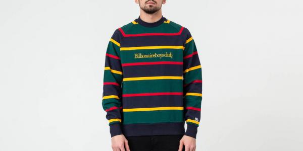 Billionaire Boys Club Striped Raglan Crewneck Dark Blue