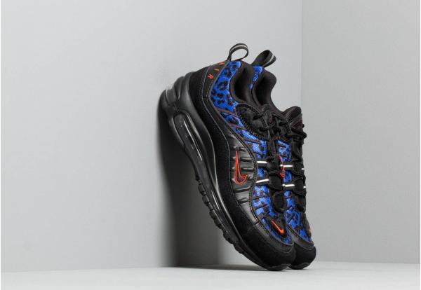 Nike W Air Max 98 Premium Black/ Habanero Red-Racer Blue