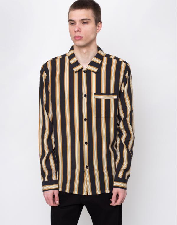 Stüssy Cove Striped LS Shirt Black L